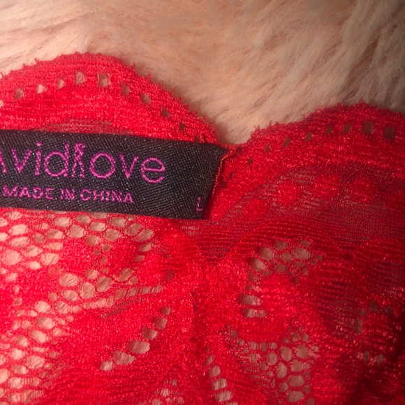 NEW Avidlove Red double strap lace Teddy - Picture 4 of 6